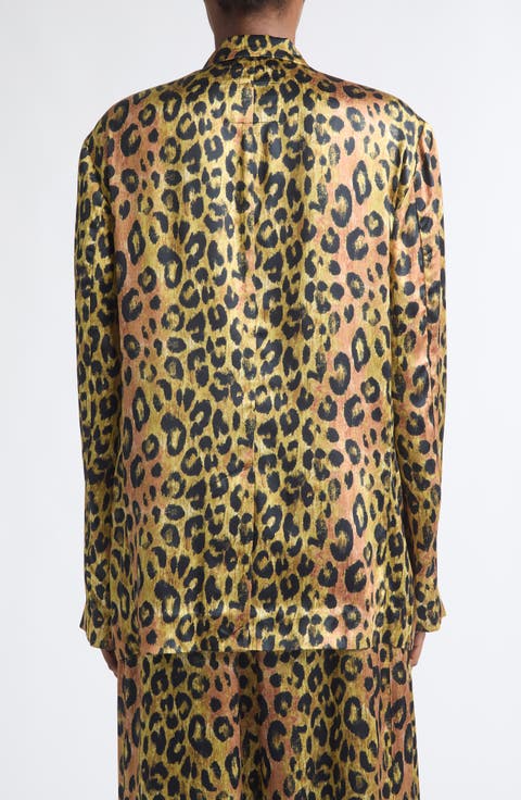Ragged Oversize Leopard Print Jacket