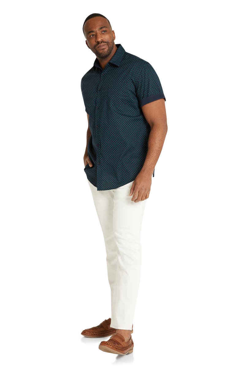 Johnny Bigg Bateman Print Stretch Cotton Short Sleeve Button-Up Shirt, Alternate, color, 