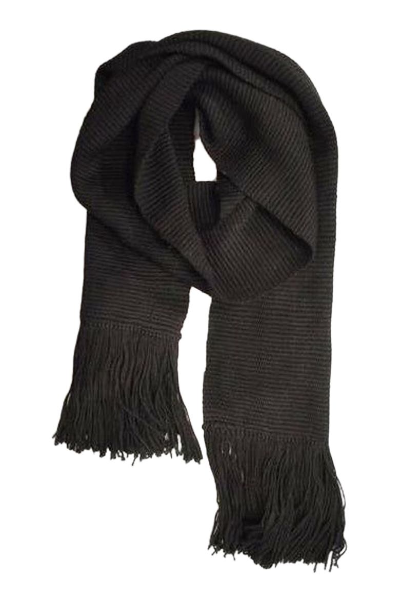 Solid Fringe Scarf, Main, color, Black