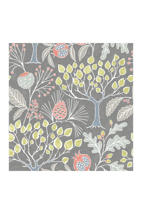 Groovy Garden Grey Peel & Stick Wallpaper