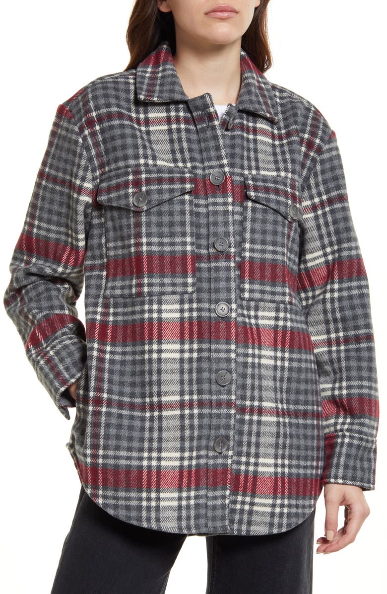 Treasure & Bond Plaid Shirt Jacket, Alternate, color,