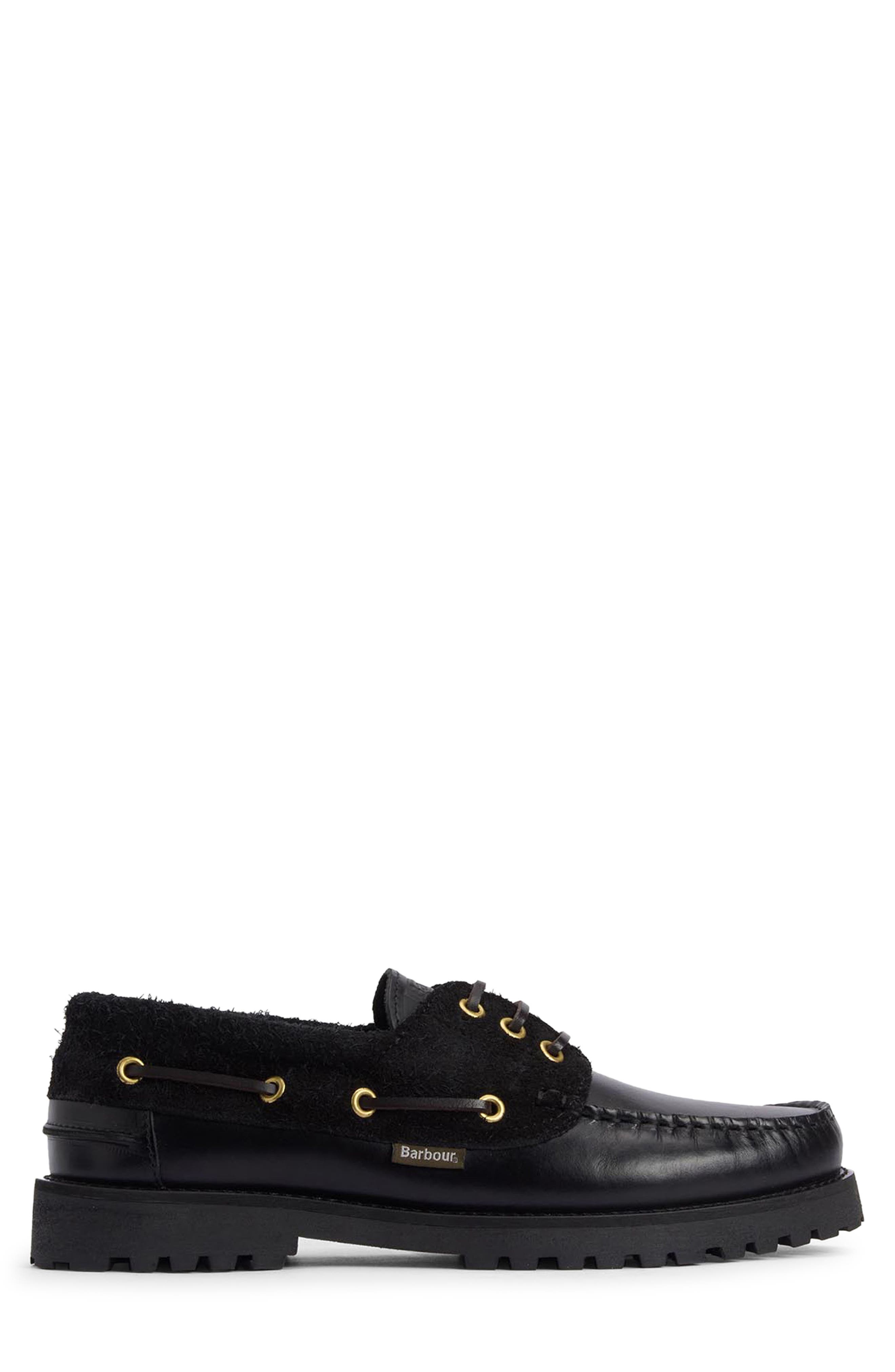 Barbour Deck Boat Shoe, Alternate, color, Black