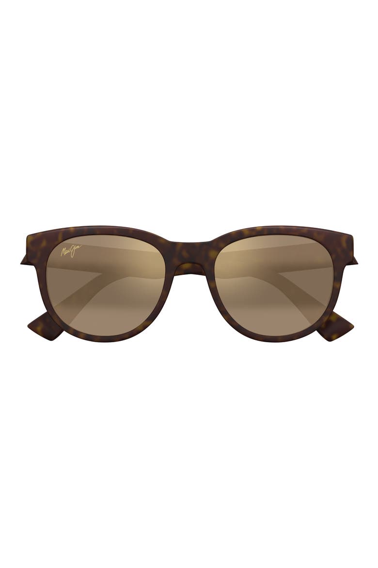 Maoli 52mm PolarizedPlus2® Round Sunglasses, Main, color, MATTE DARK HAVANA
