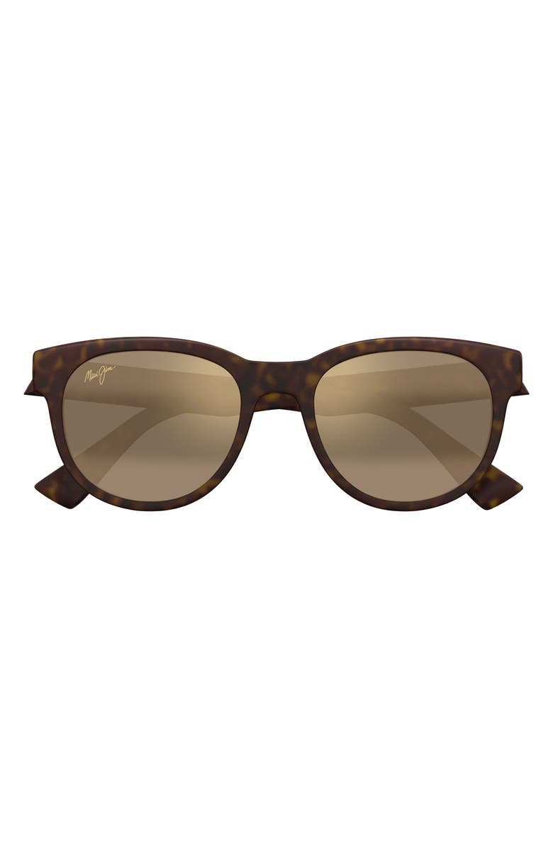 Maui Jim Maoli 52mm PolarizedPlus2<sup
®</sup
Round Sunglasses, Main, color, Matte Dark Havana