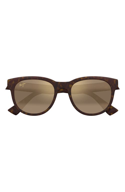 Maui Jim Maoli 52mm Polarizedplus2® Round Sunglasses In Matte Dark Havana