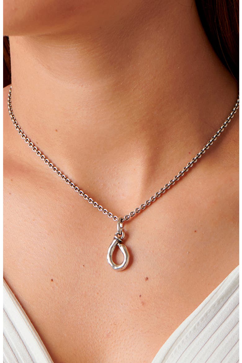 Sterling Silver-Plated Letter O Charm, Alternate, color, Silver