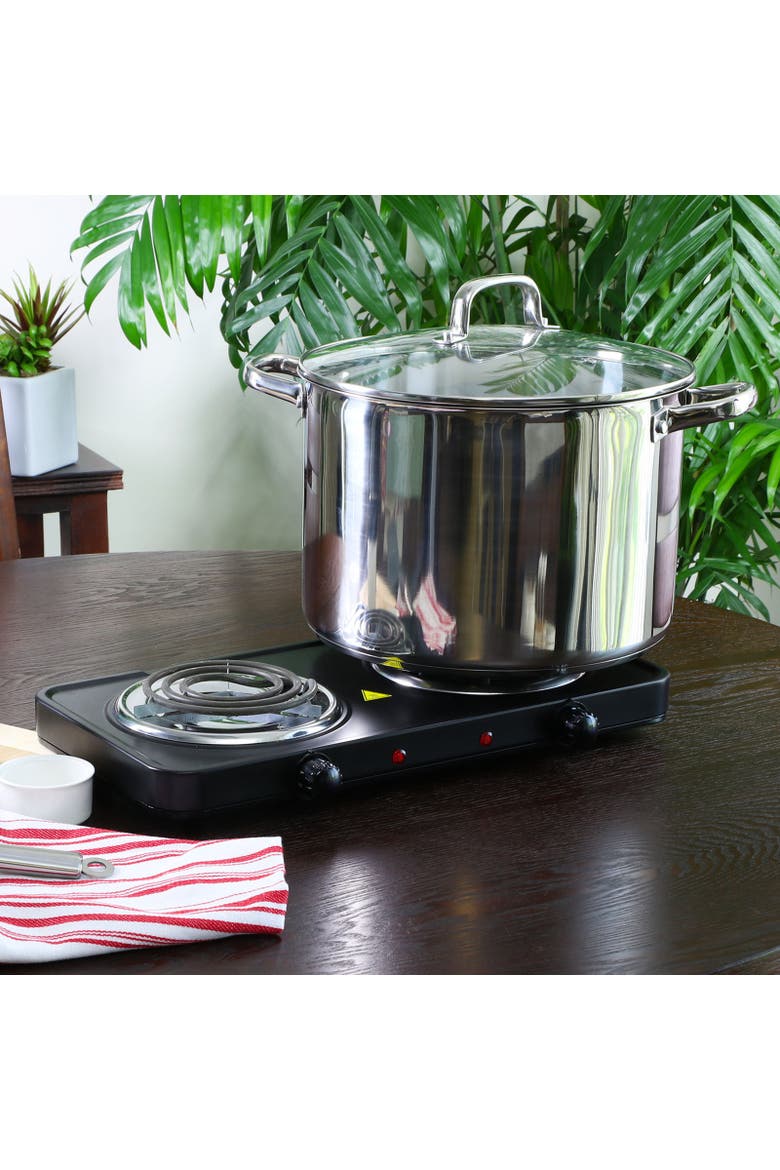Adenmore 16 Quart Stainless Steel Stock Pot With Tempe Glass Lid, Alternate, color, Metallic Silver