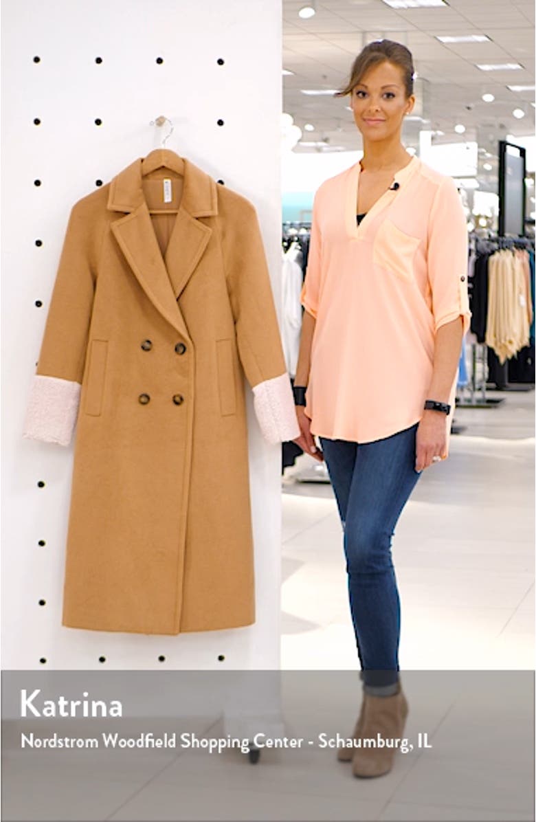 Colorblock Double Breasted Coat, sales video thumbnail