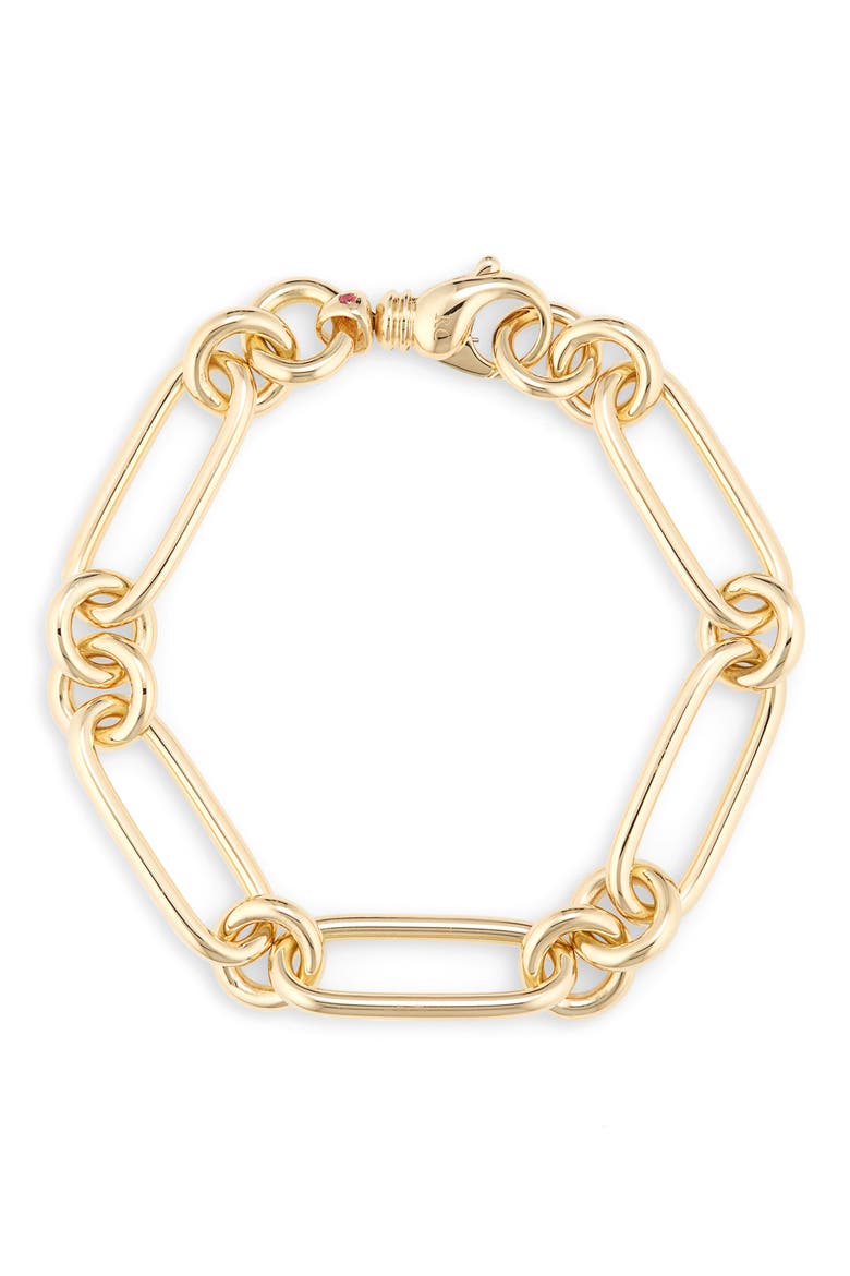 Oro Classic Paper Clip Chain Bracelet, Main, color, YELLOW GOLD
