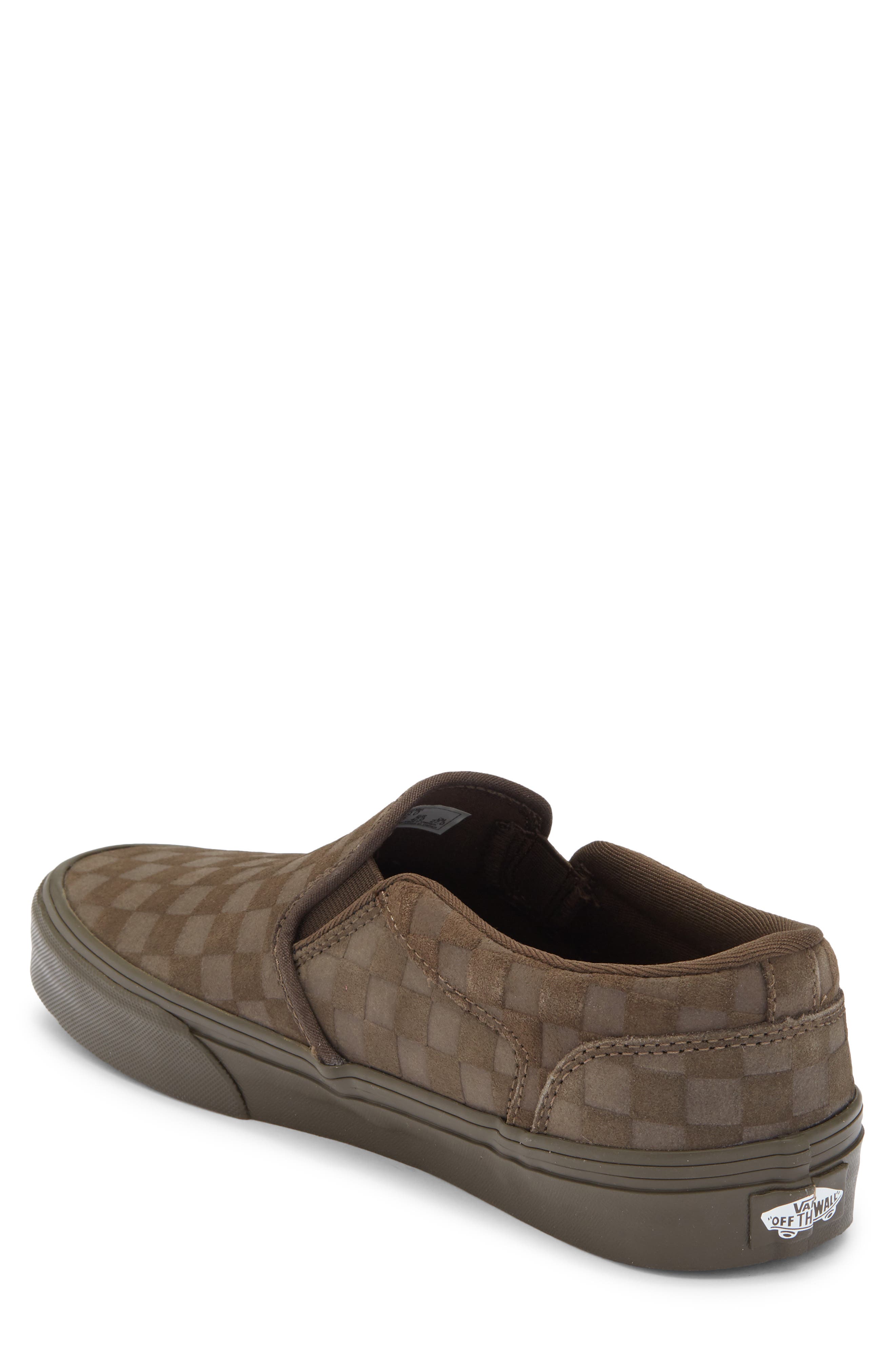 Vans Asher Sneaker, Alternate, color, Embossed Suede Coal Brown