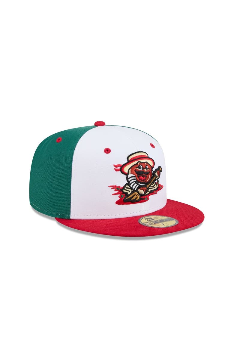 New Era Men's New Era White Binghamton Rumble Ponies Theme Nights 59FIFTY Fitted Hat, Alternate, color,