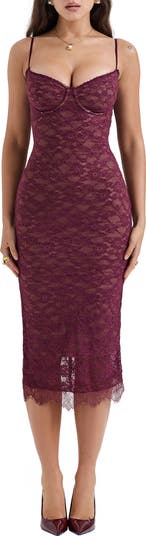 HOUSE OF CB Melina Underwire Lace Midi Cocktail Dress | Nordstrom