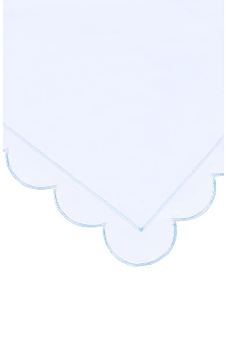 Scallop Embroidered Cotton Duvet Set, Alternate, color, WHITE/ BLUE