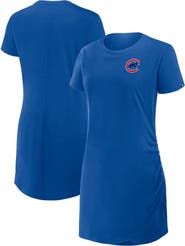 FANATICS Women's Fanatics Royal Chicago Cubs Ruched Drape T-Shirt Dress