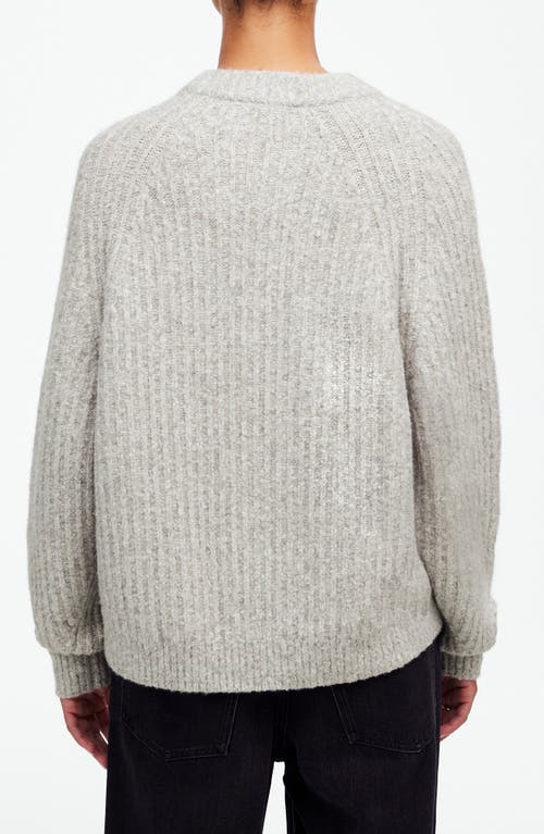 Madewell Marled Rib Cotton & Wool Blend Sweater In Heather Dusk Grey Marl
