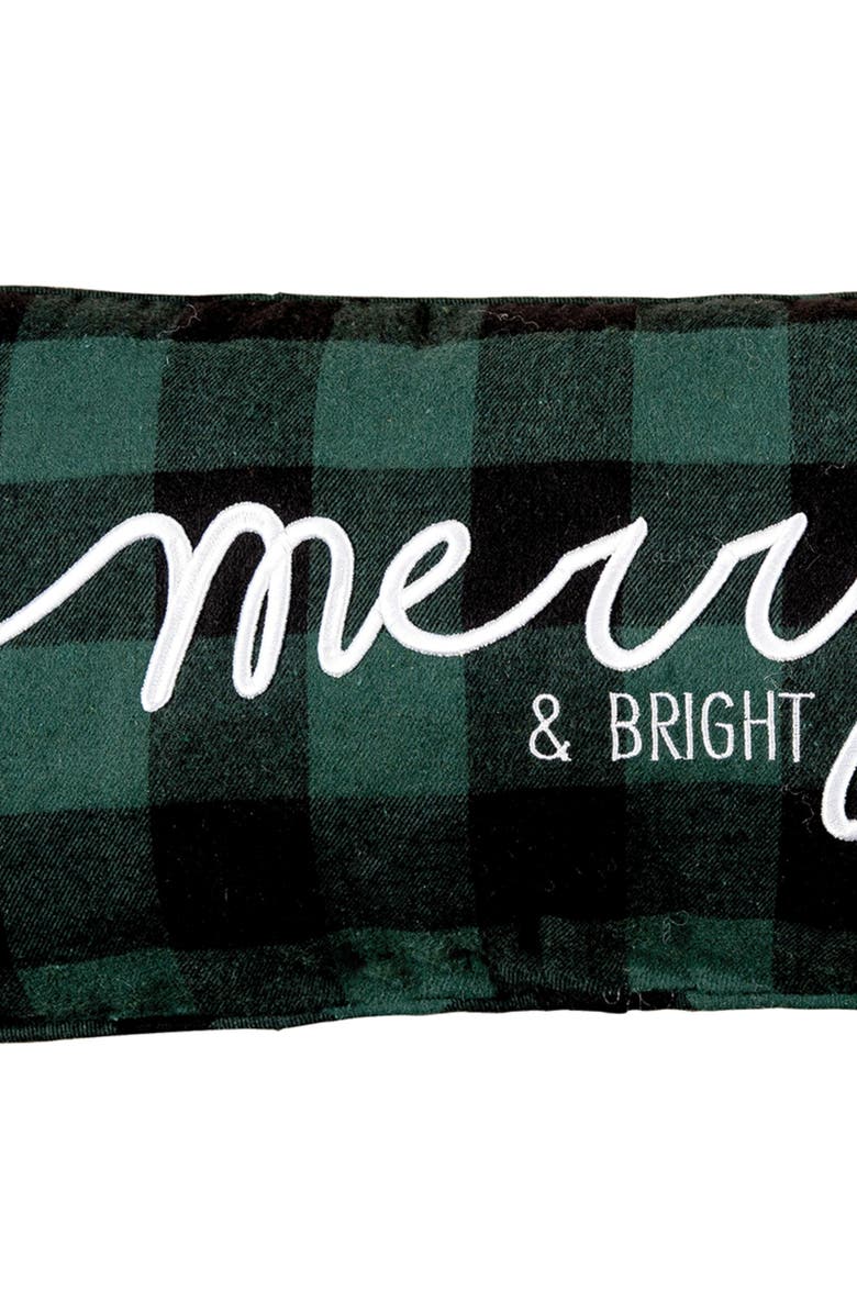 C&F Home Merry Christmas Embroidered Throw Pillow, 9" x 22", Alternate, color, Black