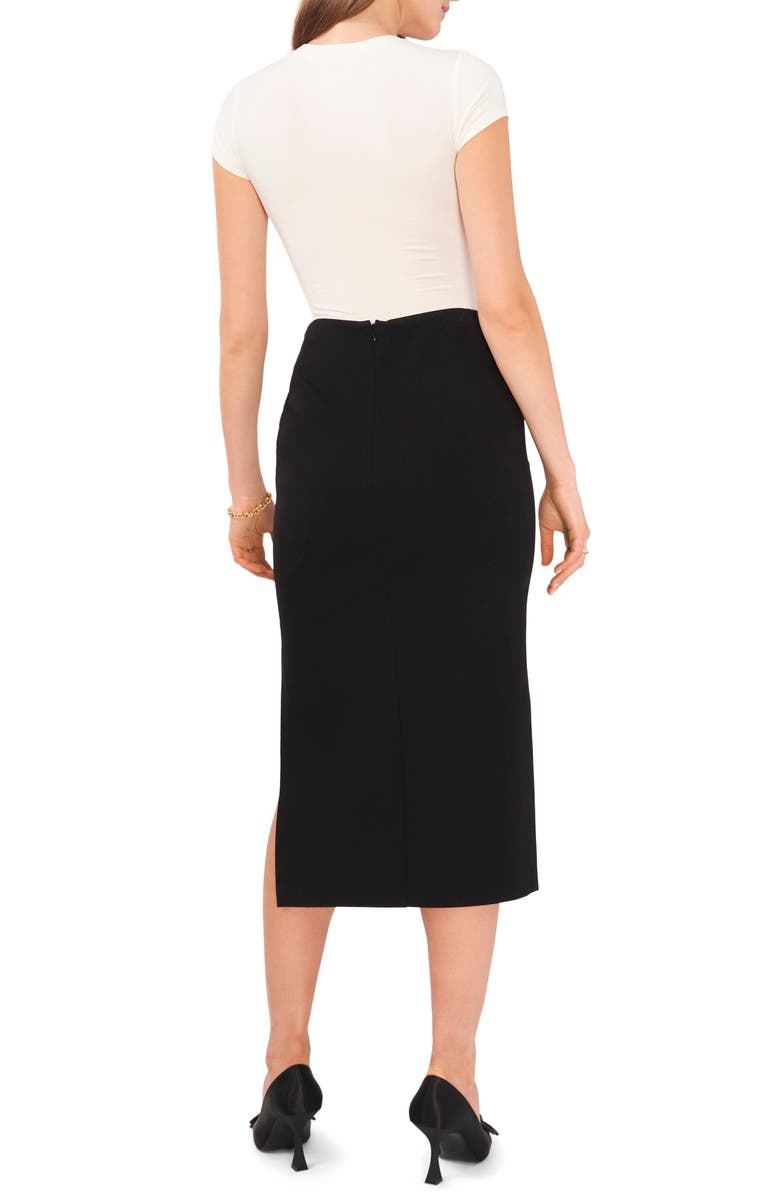 Vince Camuto Side Ruched Midi Skirt, Alternate, color, 