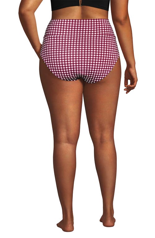 Lands' End Plus Size Pinchless High Waisted Bikini Bottoms In Multi