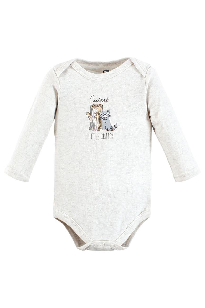 Cotton Long-sleeve Bodysuit 3pk (baby), Alternate, color, Forest Animals