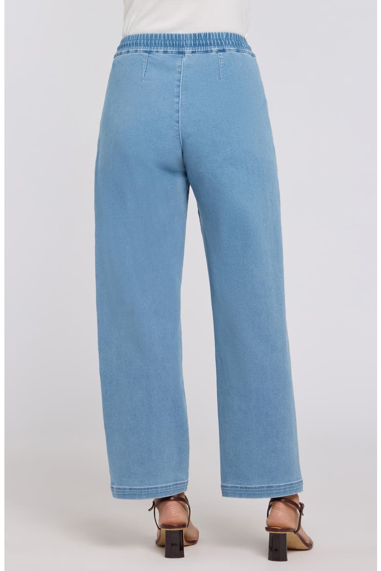 Drawstring Relaxed Knit Denim Pants, Alternate, color, LIGHT INDIGO