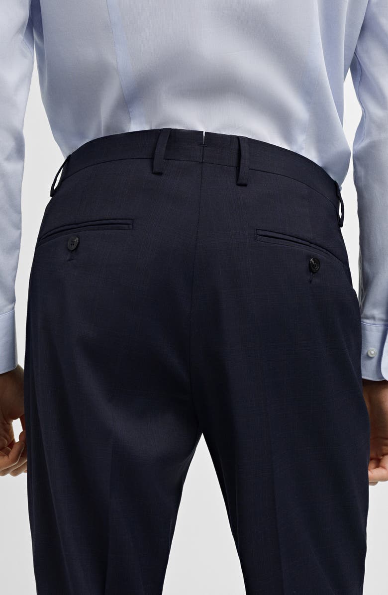 MANGO Superslim Fit Dark Navy Flat Front Stretch Dress Pants, Alternate, color, 