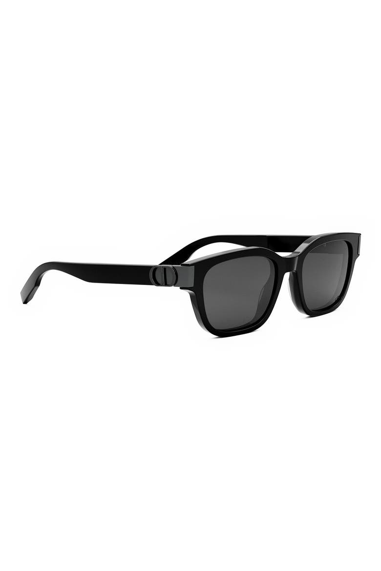 CD Icon S1I 54mm Geometric Sunglasses, Alternate, color, SHINY BLACK / SMOKE