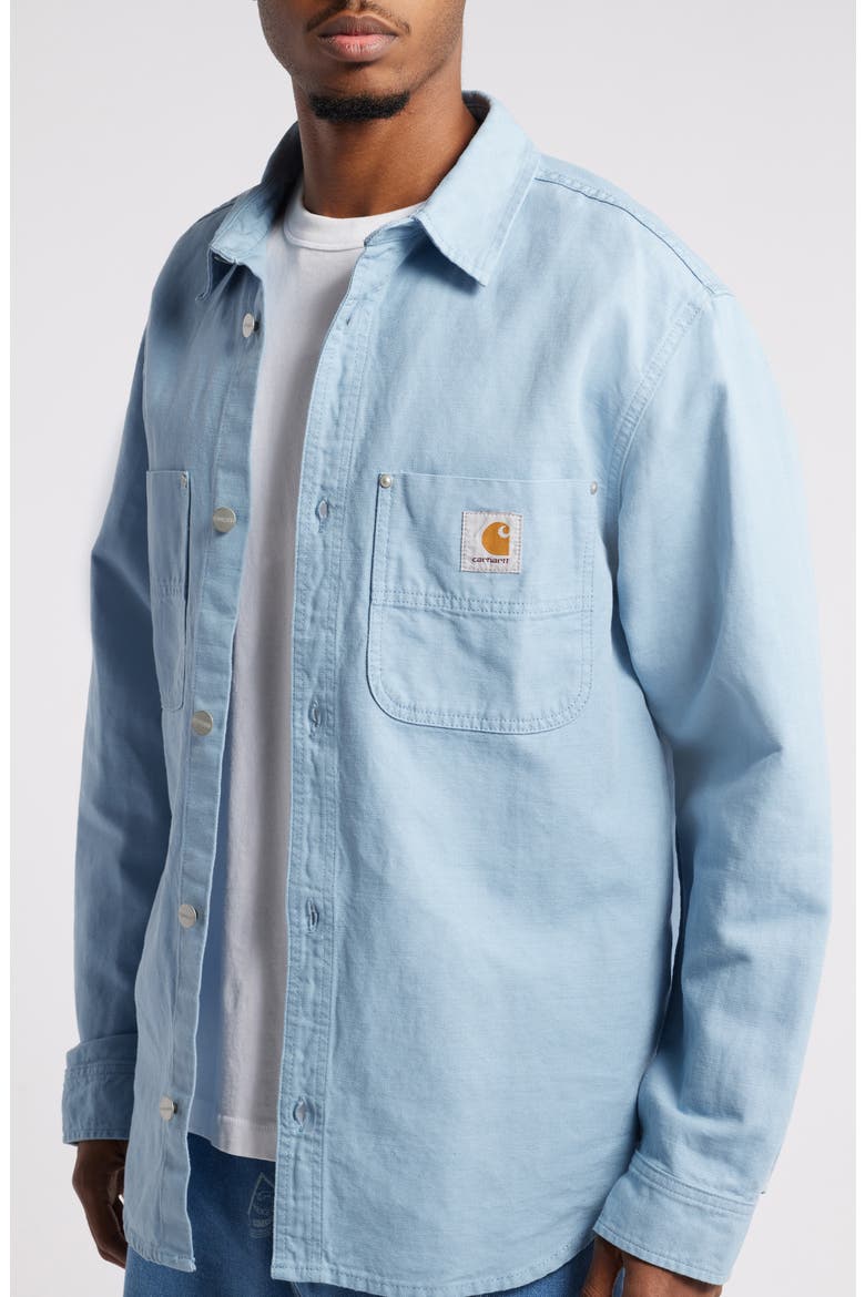 Walter Canvas Shirt Jacket, Alternate, color, MISTY SKY RINSED