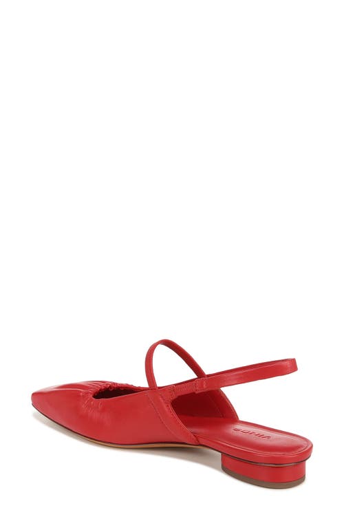 Vince Venice Leather Slingback Ballerina Flats In Red