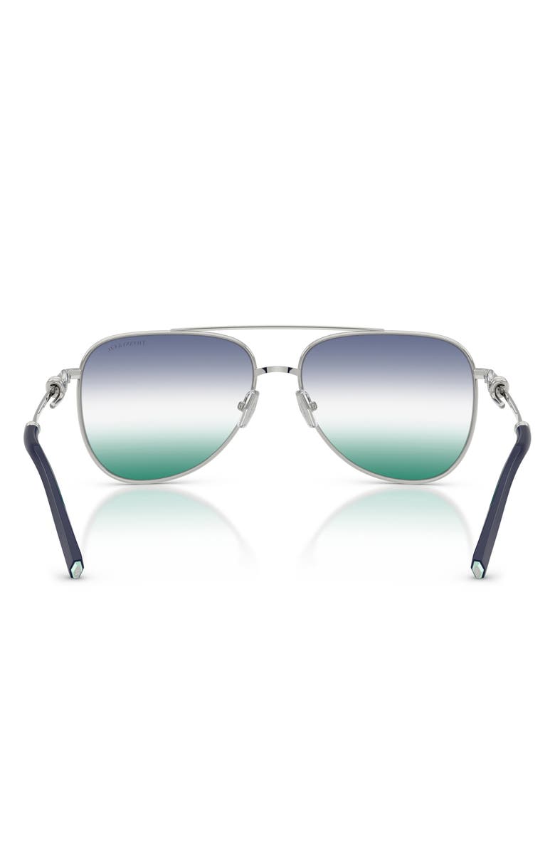 Tiffany & Co. 59mm Pilot Sunglasses, Alternate, color, Silver / Gradient Green Blue