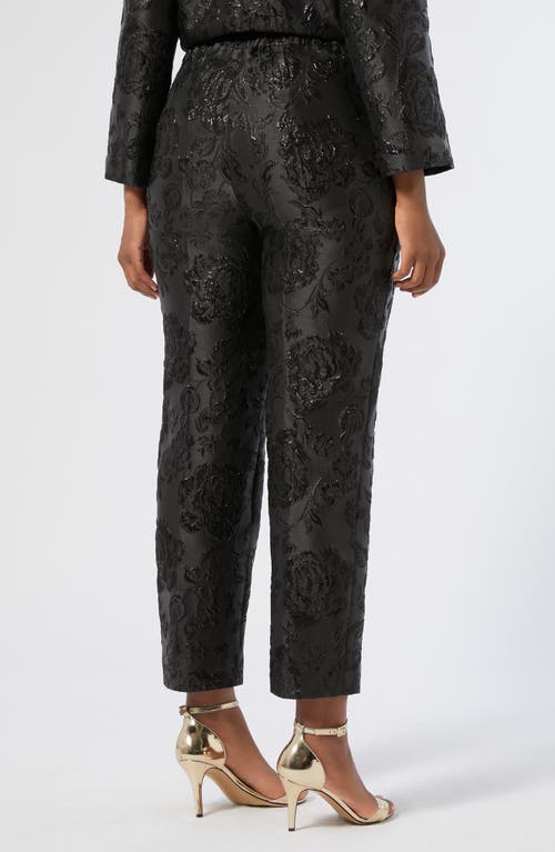 Marina Rinaldi Demetra Metallic Floral Jacquard Pants In Multi