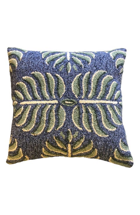 Geo Palm Hooked Outdoor Pillow