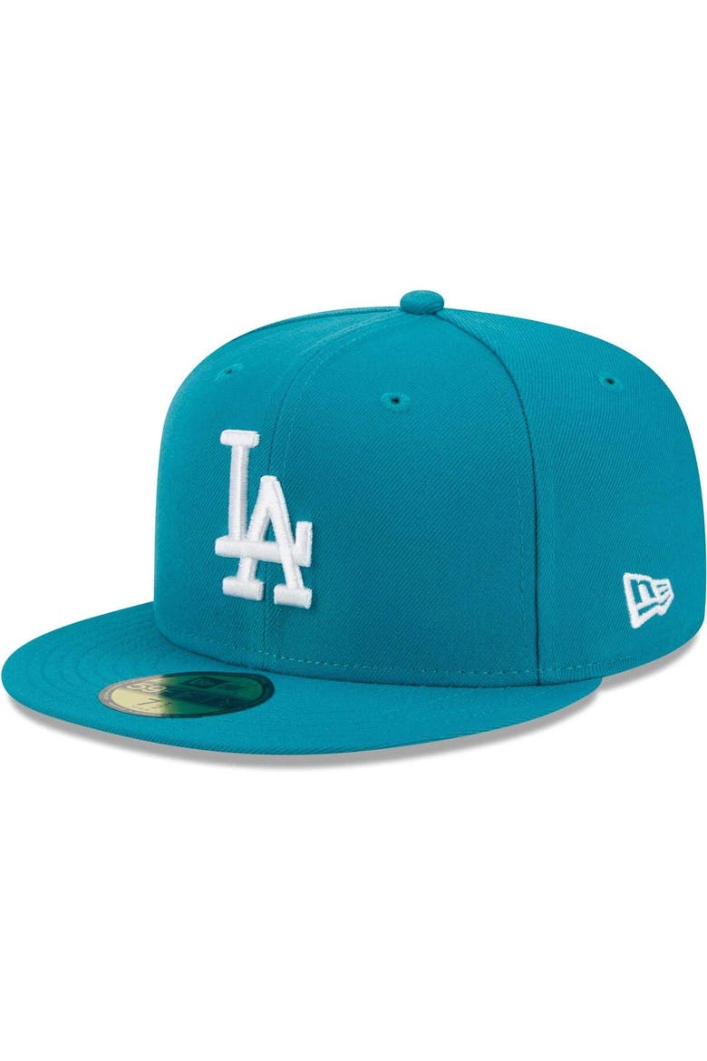 Men's New Era Turquoise Los Angeles Dodgers 59FIFTY Fitted Hat, Main, color, Turquoise