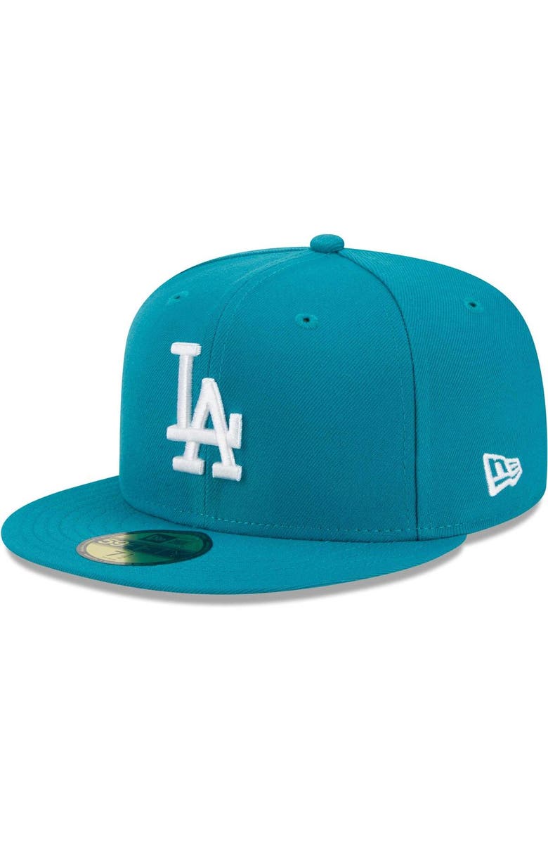 New Era Men's New Era Turquoise Los Angeles Dodgers 59FIFTY Fitted Hat, Main, color,