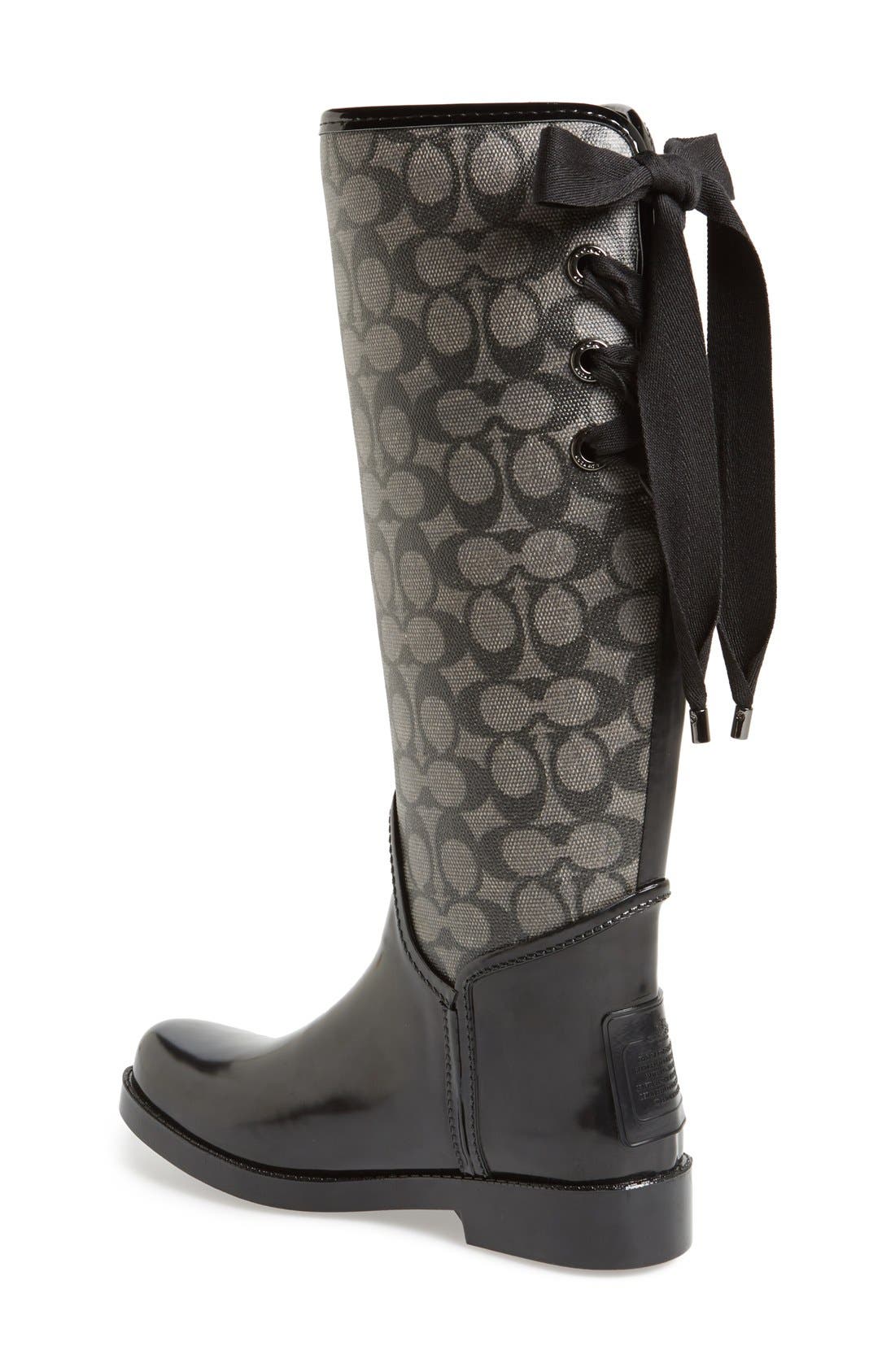 'Tristee' Rain Boot, Alternate, color, DARK DENIM/ BLACK