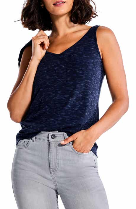 NIC+ZOE Drapey Rib V-Neck Tank