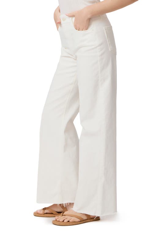 Paige Anessa Raw Hem High Waist Wide Leg Jeans In White