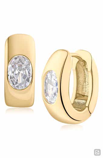 Oval Cubic Zirconia Huggie Hoop Earrings (Nordstrom Exclusive)