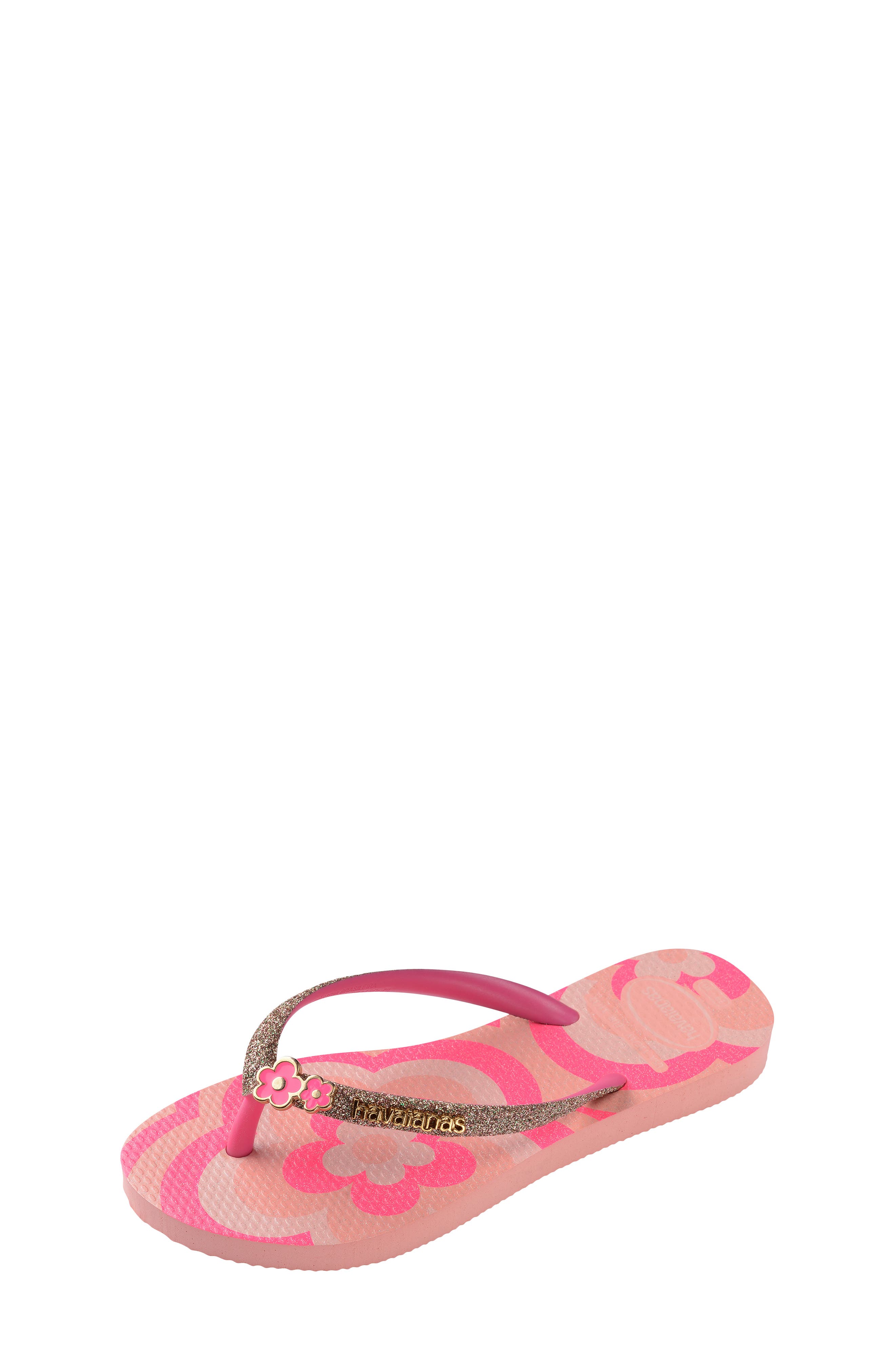 Havaianas Kids' Slim Glitter Sandal, Alternate, color, Blossom/ Pink Flux