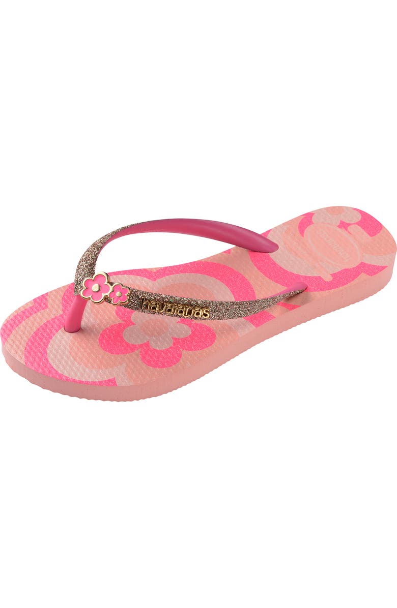 Havaianas Kids' Slim Glitter Sandal, Alternate, color, Blossom/ Pink Flux