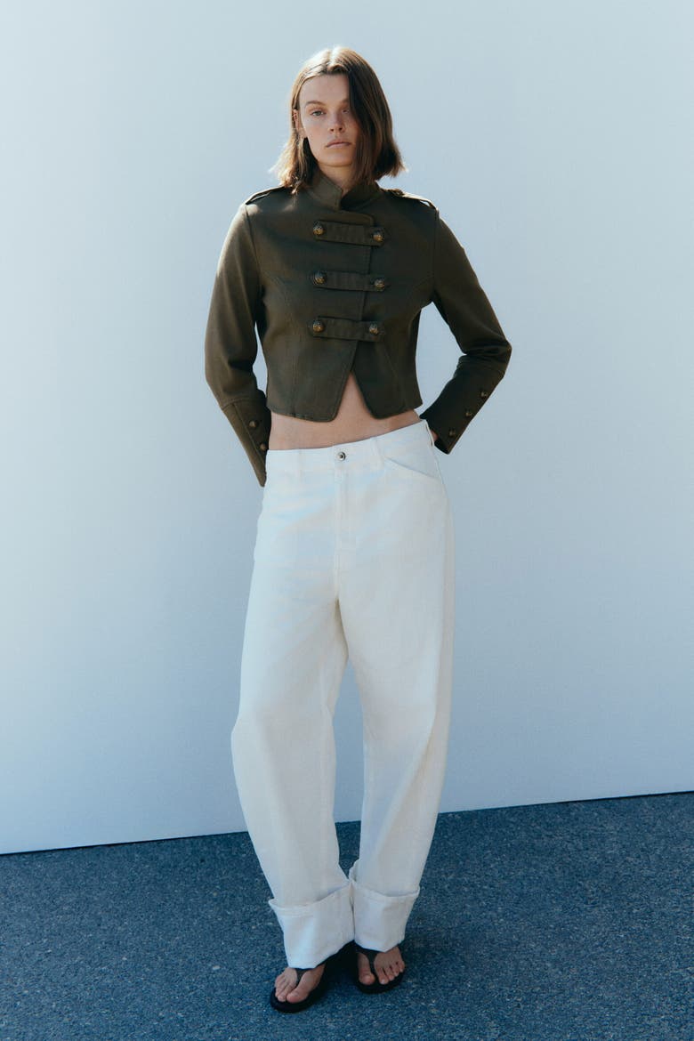 Short Cotton Jacket, Alternate, color, Dark khaki green