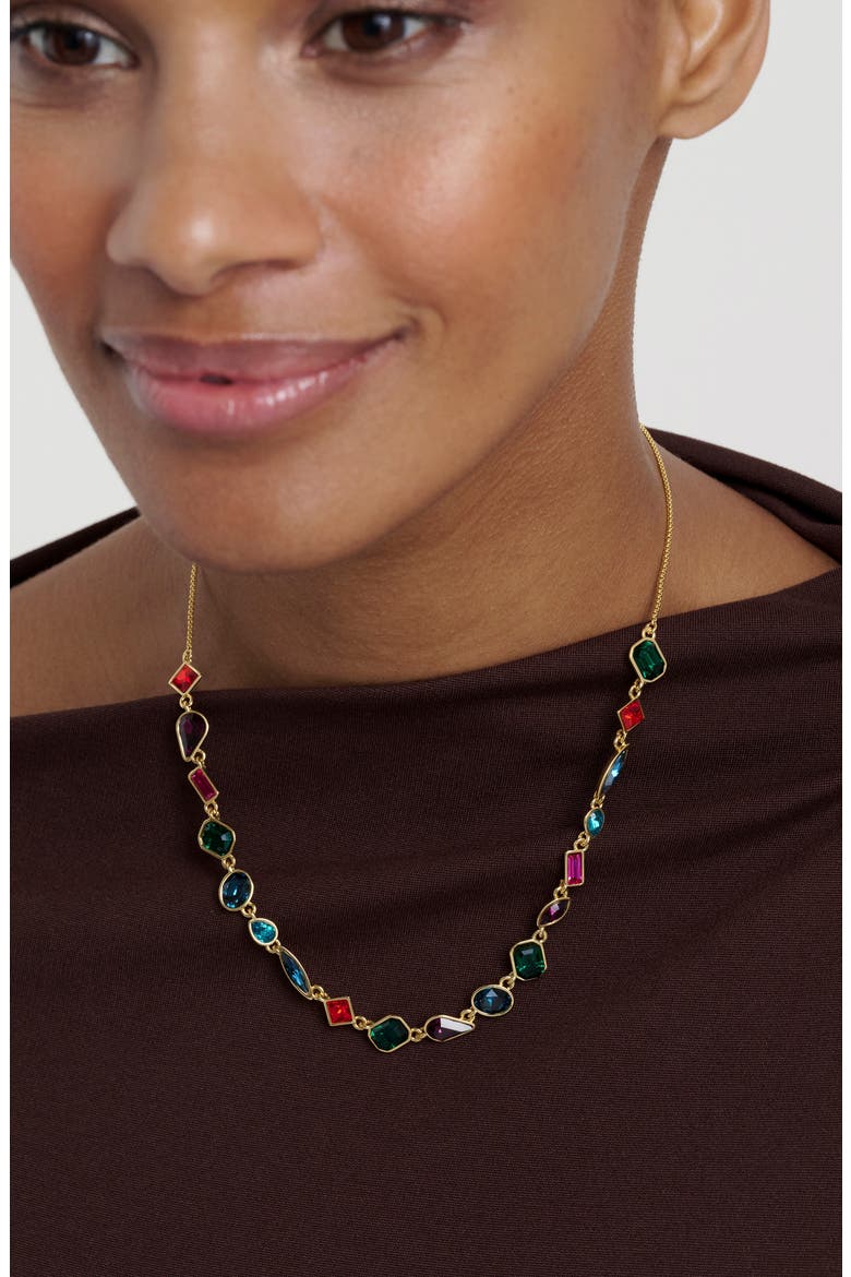 Julie Jewel Chain Crystal Collar Necklace, Alternate, color, GOLD TONE CRYSTAL MULTI