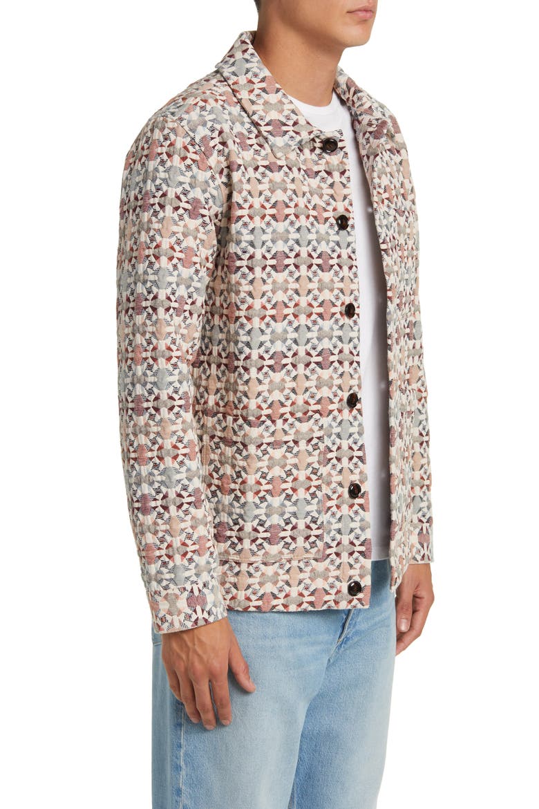 Olva 5234 Abstract Jacquard Jacket, Alternate, color, ECRU MULTI