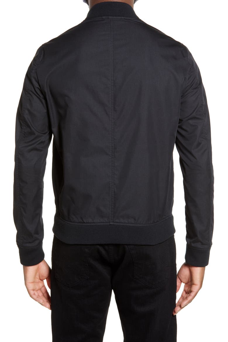 Udan Slim Fit Bomber Jacket, Alternate, color, BLACK