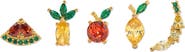 Girls Crew Tropical Fruit Basket Set of 5 Assorted Single Stud Earrings