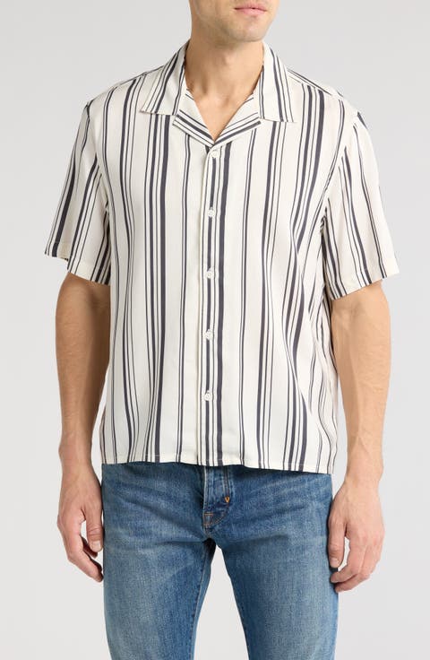 Tシャツ・カットソー DUVETICA Fontremoly Light Ivory Men's Short Sleeve Collared Abercrombie & Fitch T-Shirt Men's XS Short Sleeve Graphic