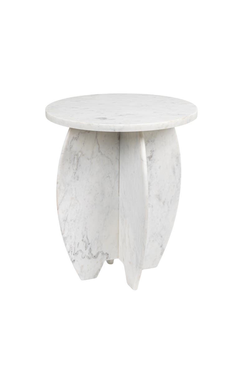 Rowena Interiors Sculptural Interlocking Base Accent Table, Main, color, White