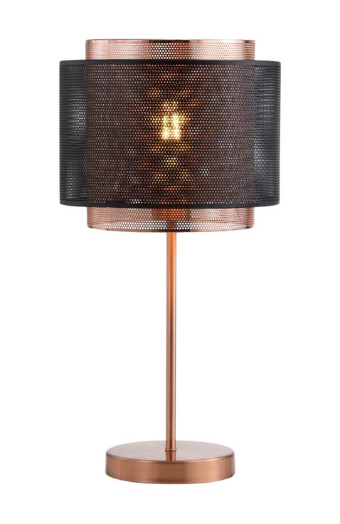 Tribeca 19.7" Metal LED Table Lamp, Copper/Black