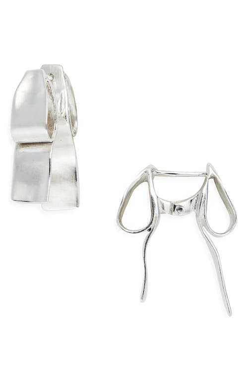 Shana Cave Small Bow Hoop Earrings In Metallic