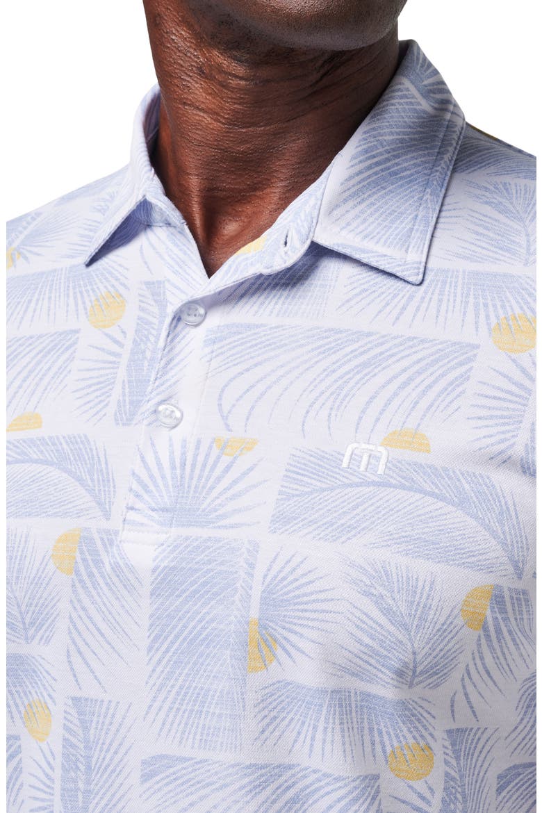 Sun Guilt Leaf Print Piqué Polo, Alternate, color, WHITE