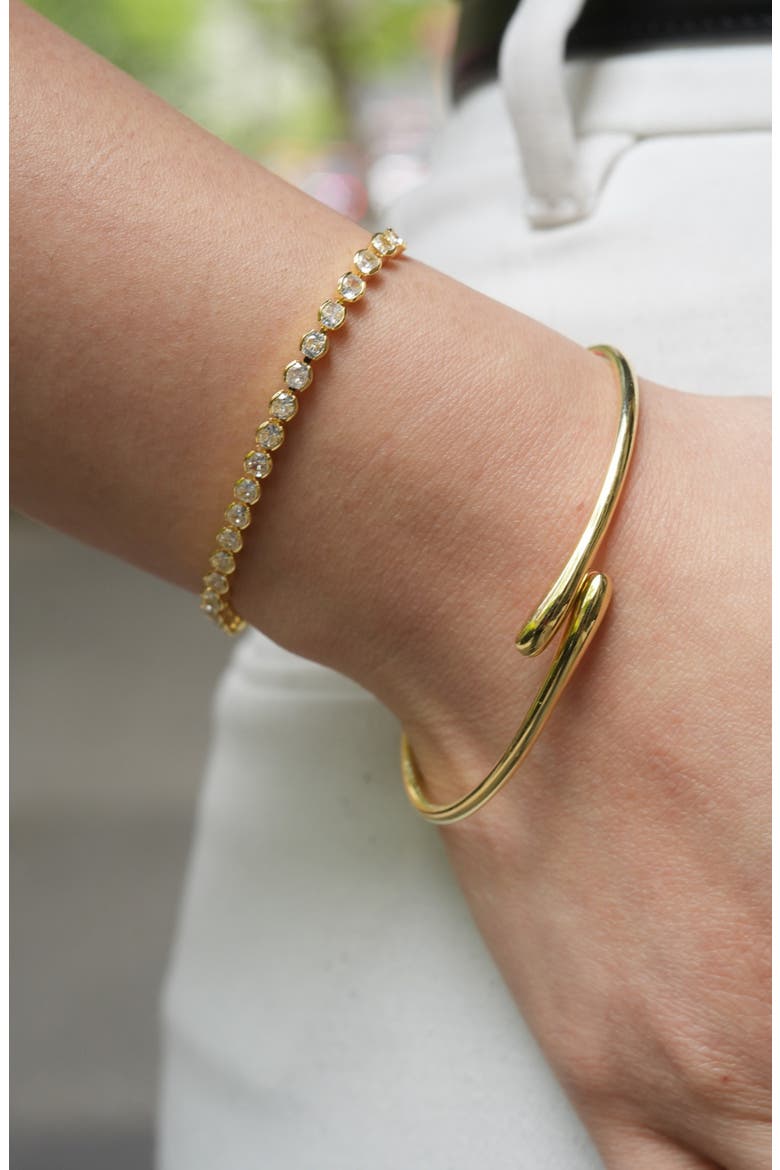 Bezel Tennis Bracelet Set, Alternate, color, GOLD
